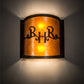 Meyda Lighting Ridin Hy Personalized 12" 2-Light Dark Burnished Antique Copper Wall Sconce With Amber Mica Shade Glass