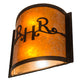 Meyda Lighting Ridin Hy Personalized 12" 2-Light Dark Burnished Antique Copper Wall Sconce With Amber Mica Shade Glass