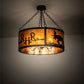Meyda Lighting Ridin Hy Personalized 213958 24" 5-Light Dark Burnished Antique Copper Semi-flush Mount Light With Amber Mica Shade Glass
