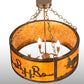 Meyda Lighting Ridin Hy Personalized 213958 24" 5-Light Dark Burnished Antique Copper Semi-flush Mount Light With Amber Mica Shade Glass