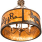 Meyda Lighting Ridin Hy Personalized 213958 24" 5-Light Dark Burnished Antique Copper Semi-flush Mount Light With Amber Mica Shade Glass