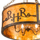 Meyda Lighting Ridin Hy Personalized 213958 24" 5-Light Dark Burnished Antique Copper Semi-flush Mount Light With Amber Mica Shade Glass