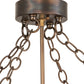 Meyda Lighting Ridin Hy Personalized 213958 24" 5-Light Dark Burnished Antique Copper Semi-flush Mount Light With Amber Mica Shade Glass