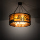Meyda Lighting Ridin Hy Personalized 24" 5-Light Dark Burnished Antique Copper Semi-flush Mount Light With Amber Mica Shade Glass