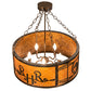 Meyda Lighting Ridin Hy Personalized 24" 5-Light Dark Burnished Antique Copper Semi-flush Mount Light With Amber Mica Shade Glass