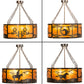 Meyda Lighting Ridin Hy Personalized 24" 5-Light Dark Burnished Antique Copper Semi-flush Mount Light With Amber Mica Shade Glass
