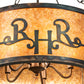 Meyda Lighting Ridin Hy Personalized 24" 5-Light Dark Burnished Antique Copper Semi-flush Mount Light With Amber Mica Shade Glass