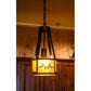 Meyda Lighting Ridin Hy Personalized 8" Dark Burnished Antique Copper Pendant Light With Amber Mica Shade Glass