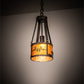 Meyda Lighting Ridin Hy Personalized 8" Dark Burnished Antique Copper Pendant Light With Amber Mica Shade Glass