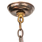 Meyda Lighting Ridin Hy Personalized 8" Dark Burnished Antique Copper Pendant Light With Amber Mica Shade Glass