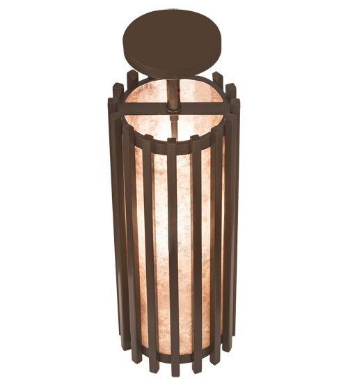 Meyda Lighting Riker 7" Timeless Bronze Pendant Light With Silver Mica Shade Glass