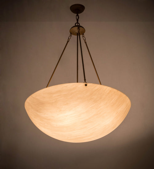 Meyda Lighting Rio 32" 5-Light Rustic Iron Inverted Pendant Light With Fleshtone Idalight