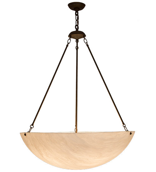 Meyda Lighting Rio 32" 5-Light Rustic Iron Inverted Pendant Light With Fleshtone Idalight