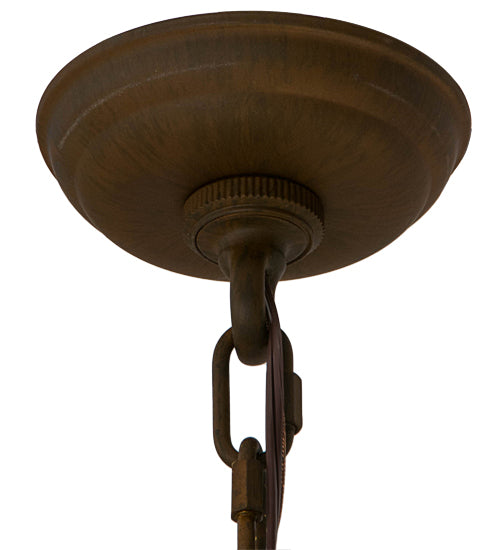 Meyda Lighting Rio 32" 5-Light Rustic Iron Inverted Pendant Light With Fleshtone Idalight