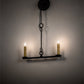 Meyda Lighting Rochefort 16" 2-Light Old Wrought Iron Wall Sconce With Ivory Faux Candlelight