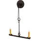Meyda Lighting Rochefort 16" 2-Light Old Wrought Iron Wall Sconce With Ivory Faux Candlelight