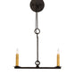 Meyda Lighting Rochefort 16" 2-Light Old Wrought Iron Wall Sconce With Ivory Faux Candlelight