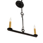 Meyda Lighting Rochefort 16" 2-Light Old Wrought Iron Wall Sconce With Ivory Faux Candlelight
