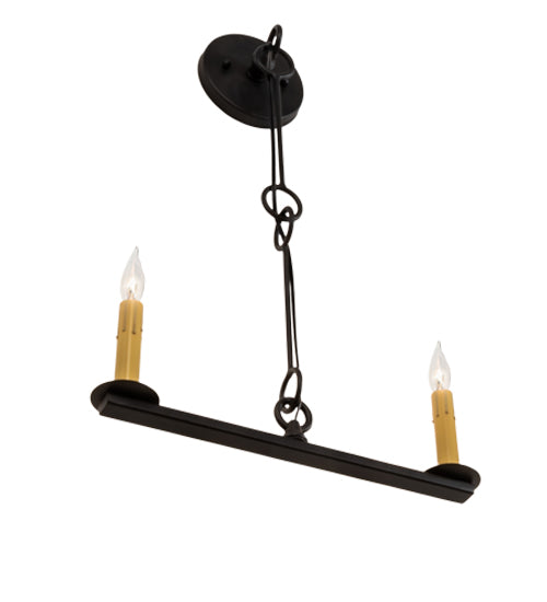 Meyda Lighting Rochefort 16" 2-Light Old Wrought Iron Wall Sconce With Ivory Faux Candlelight