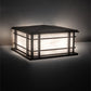 Meyda Lighting Rochester 26"Sq 4-Light Craftsman Brown Outdoor Pier Mount Light With Beige Fleshtone Idalight Shade