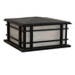 Meyda Lighting Rochester 26"Sq 4-Light Craftsman Brown Outdoor Pier Mount Light With Beige Fleshtone Idalight Shade