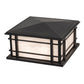 Meyda Lighting Rochester 26"Sq 4-Light Craftsman Brown Outdoor Pier Mount Light With Beige Fleshtone Idalight Shade