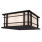 Meyda Lighting Rochester 26"Sq 4-Light Craftsman Brown Outdoor Pier Mount Light With Beige Fleshtone Idalight Shade