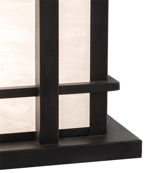 Meyda Lighting Rochester 26"Sq 4-Light Craftsman Brown Outdoor Pier Mount Light With Beige Fleshtone Idalight Shade