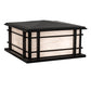 Meyda Lighting Rochester 26"Sq 4-Light Craftsman Brown Outdoor Pier Mount Light With Beige Fleshtone Idalight Shade