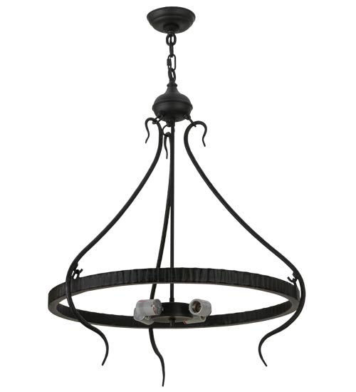 Meyda Lighting Roman 27" 4-Light Costello Black Inverted Pendant Light Hardware