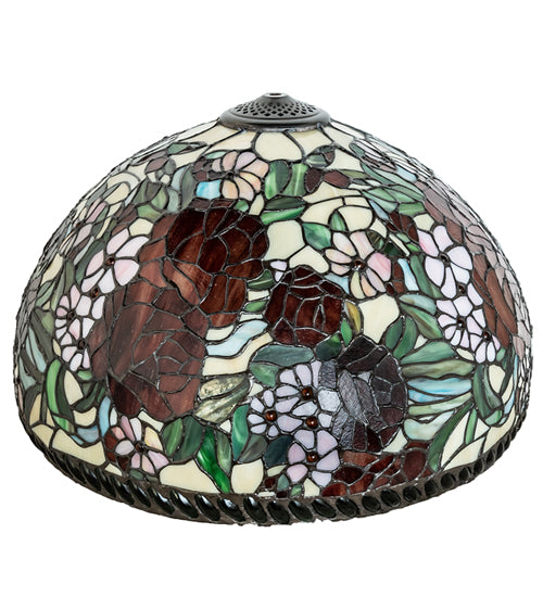 Meyda Lighting Romance Rose 20" Multi-Colored Stained Shade Glass