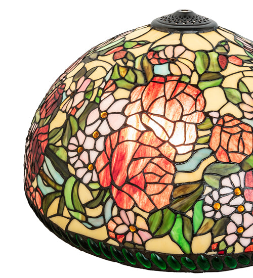 Meyda Lighting Romance Rose 20" Multi-Colored Stained Shade Glass