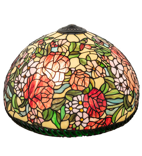 Meyda Lighting Romance Rose 20" Multi-Colored Stained Shade Glass