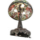 Meyda Lighting Romance Rose 31" 3-Light Mahogany Bronze Table Lamp With Multi-Colored Stained Shade Glass