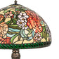 Meyda Lighting Romance Rose 31" 3-Light Mahogany Bronze Table Lamp With Multi-Colored Stained Shade Glass