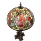 Meyda Lighting Romance Rose 33" 3-Light Mahogany Bronze Table Lamp With Multi-Colored Stained Shade Glass