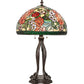 Meyda Lighting Romance Rose 33" 3-Light Mahogany Bronze Table Lamp With Multi-Colored Stained Shade Glass
