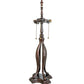 Meyda Lighting Romance Rose 33" 3-Light Mahogany Bronze Table Lamp With Multi-Colored Stained Shade Glass