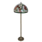 Meyda Lighting Romance Rose 61" 2-Light Mahogany Bronze Floor Lamp With Multi-Colored Stained Shade Glass