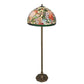 Meyda Lighting Romance Rose 61" 2-Light Mahogany Bronze Floor Lamp With Multi-Colored Stained Shade Glass