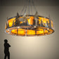 Meyda Lighting Roosevelt 115" 40-Light Dark Burnished Antique Copper "Big Ass" Chandelier With Amber Mica Shade Glass and Fan