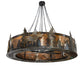 Meyda Lighting Roosevelt 115" 40-Light Dark Burnished Antique Copper "Big Ass" Chandelier With Amber Mica Shade Glass and Fan