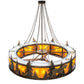 Meyda Lighting Roosevelt 115" 40-Light Dark Burnished Antique Copper "Big Ass" Chandelier With Amber Mica Shade Glass and Fan