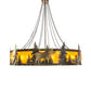 Meyda Lighting Roosevelt 115" 40-Light Dark Burnished Antique Copper "Big Ass" Chandelier With Amber Mica Shade Glass and Fan