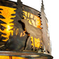 Meyda Lighting Roosevelt 115" 40-Light Dark Burnished Antique Copper "Big Ass" Chandelier With Amber Mica Shade Glass and Fan