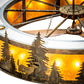 Meyda Lighting Roosevelt 115" 40-Light Dark Burnished Antique Copper "Big Ass" Chandelier With Amber Mica Shade Glass and Fan