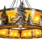 Meyda Lighting Roosevelt 115" 40-Light Dark Burnished Antique Copper "Big Ass" Chandelier With Amber Mica Shade Glass and Fan