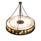 Meyda Lighting Roosevelt 48" 12-Light Oil Rubbed Bronze Inverted Pendant Light With Ambra Siena Idalight Shade