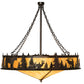 Meyda Lighting Roosevelt 48" 12-Light Oil Rubbed Bronze Inverted Pendant Light With Ambra Siena Idalight Shade