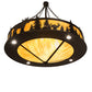 Meyda Lighting Roosevelt 48" 12-Light Oil Rubbed Bronze Inverted Pendant Light With Ambra Siena Idalight Shade